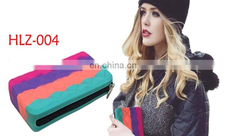 Fashion Clutch Candy Jelly Girls Purse Wallets Rectangle Women Wristlet Silicone Bags