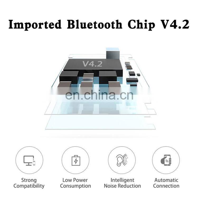 New Bulk Metal Wireless Pure Bass Neckband Earbuds Earphones Headphones with TF card