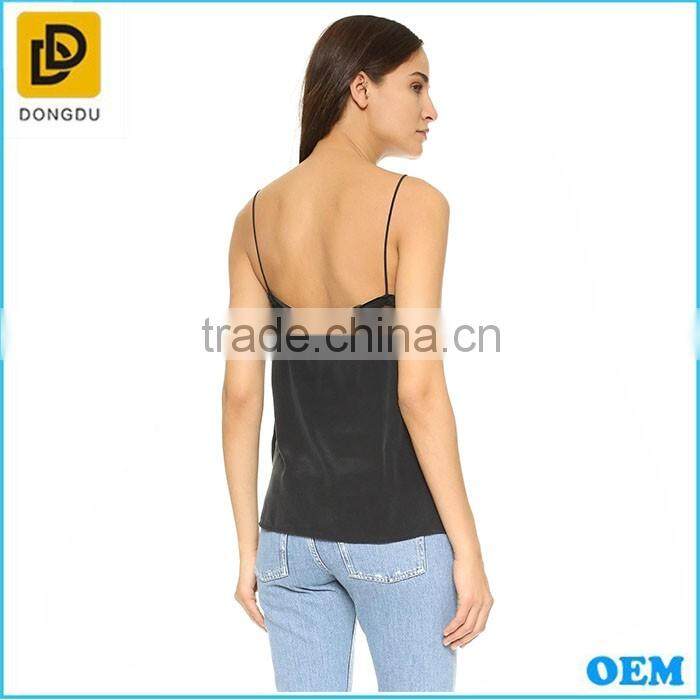 Nest arrival Sexy black silk lace closure tops women