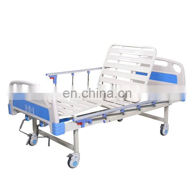 Factory Price Movable 2 Cranks Manual Folding Hospital Bed,Patient Bed,Medical Bed