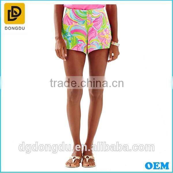 2016 Fashion Summer Soft Woven Casual Printing Design Women Shorts