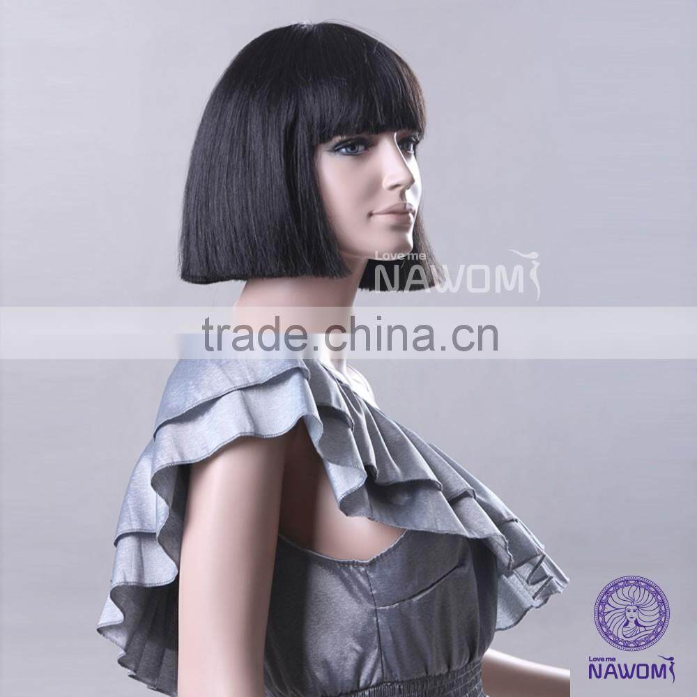 wig black short straight hair look fleeciness bobo head non-mainstream wig