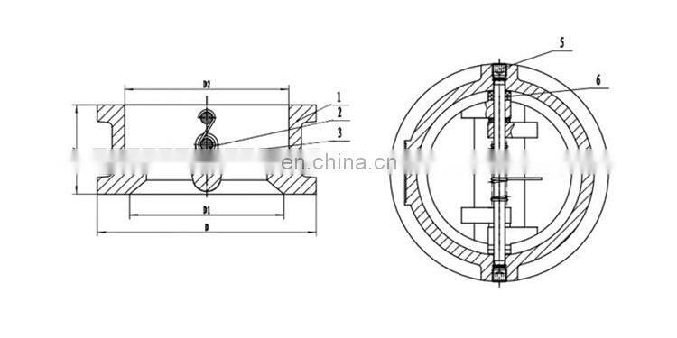 Bundor CE EAC ISO TS approved dual disc Iron non return valve price list DN80 check valve