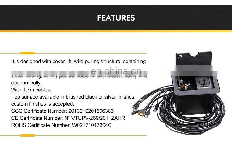 Power cable management table Vga And Audio Commercial Usb female Socket