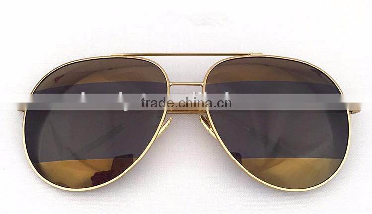 2016 New arrival Designer patchwork Split 3 Parts Mirror Lens split sunglasses for women