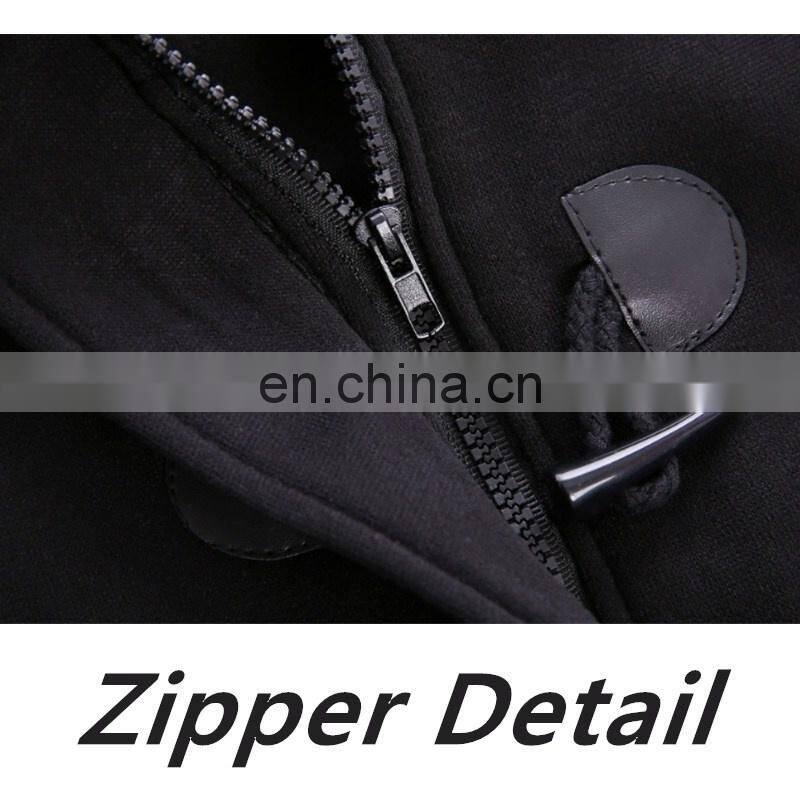 Wholesale custom-made women's Horn button jacket mid-long sleeve casual and comfortable fall winter loose sport jacket jogging j