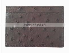 High quality luxury ostrich leaher card holder ostrich skin credit card holder