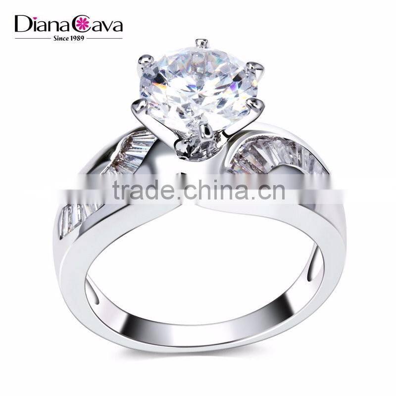 Best Buy One Stone Deluxe Marriage Gift Luxury CZ Jewelry Proposal Engagement Ring