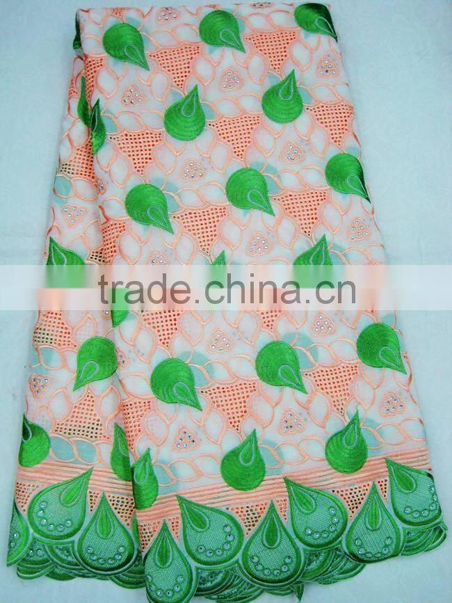 2016 latest design african lace fabric swiss voile J559-4