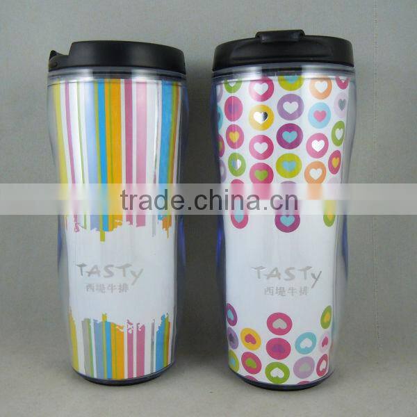 wholesale insulated plastic tumbler cup,plastic coffee mug