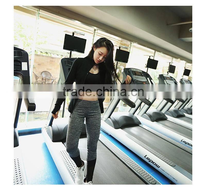 (OEM/ODM Factory) gym Athletic Jacket Yoga balck sports bra Workout Top