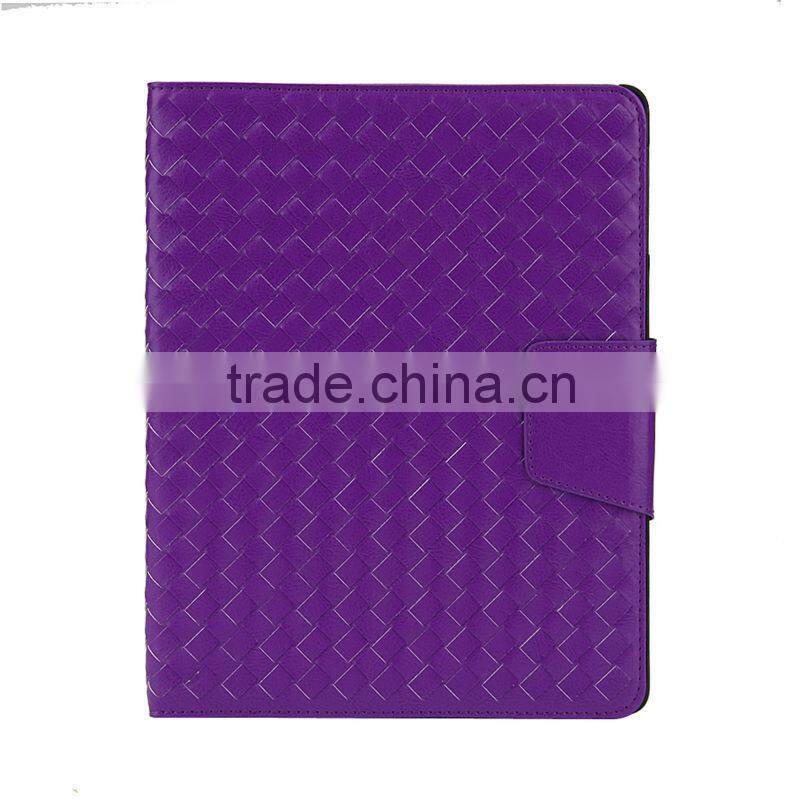 Tablet Accessories W allet Cover For iPad 2 3 4 Weave Leather Case