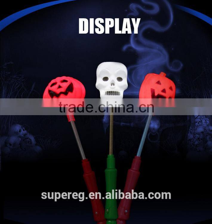Halloween Pumpkin/Skull LED Light Stick Flash Glow PVC Fluorescence Sticks with Shaking Spring Party Decoration