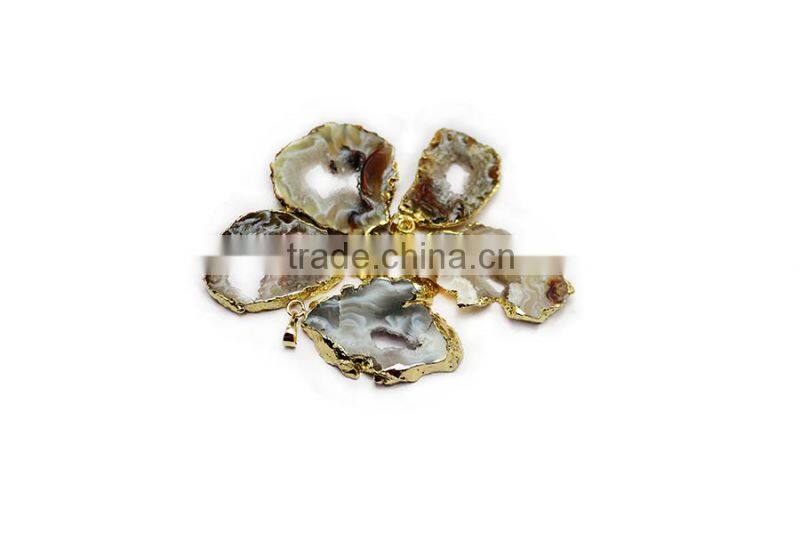 Pendant, PTP-A171 Natural Precious Gem Stone Agate Gold Pendant Necklace, Fashion Pendant Jewelry Wholesale