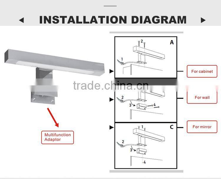2015 best good anticorrosive performance chrome wall mirror light
