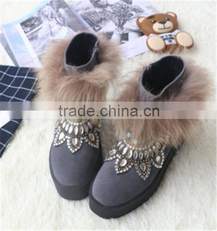 Korean new styles snow woman canadian fur snow boot made in China