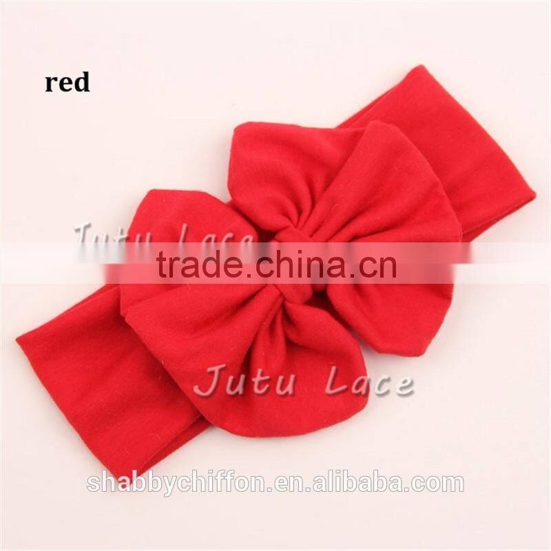 High quality cotton fabric large bow headband top quality hair accessories baby girls headwrap