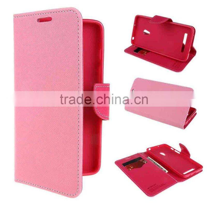 Keno Hot Selling Wallet With Card Holder PU Hybrid Leather and TPU Flip Stand Mercury Case for Asus Zenfone 5