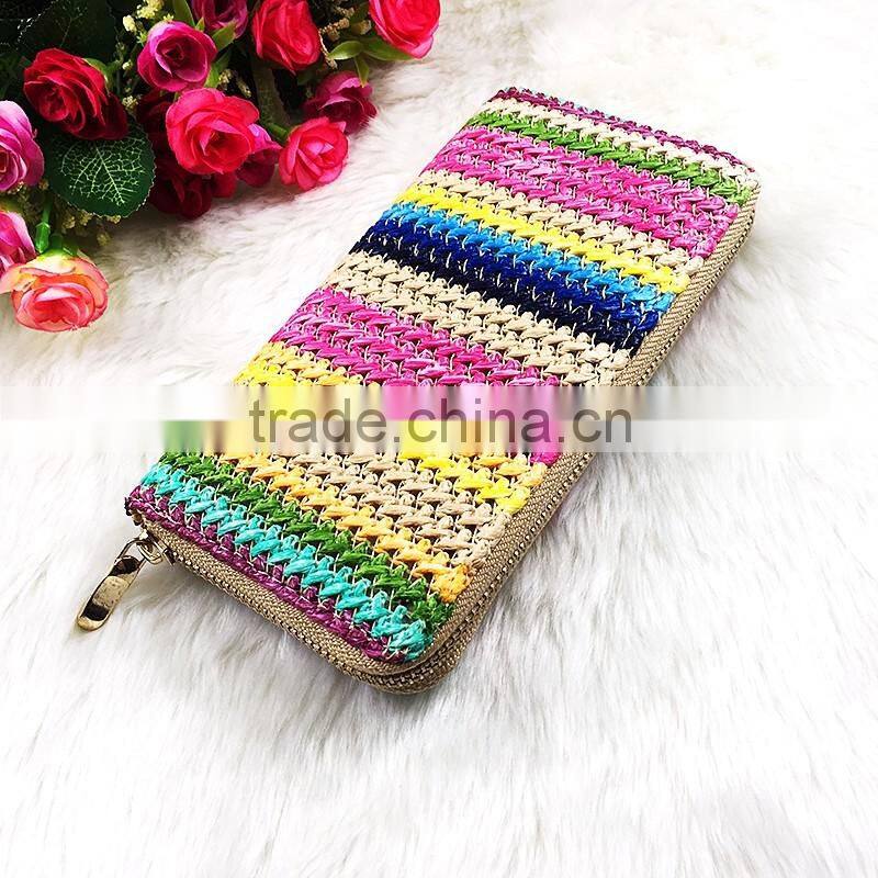 High Quality New Fashion Long Women Multicolor Cotton Frabric Wallet