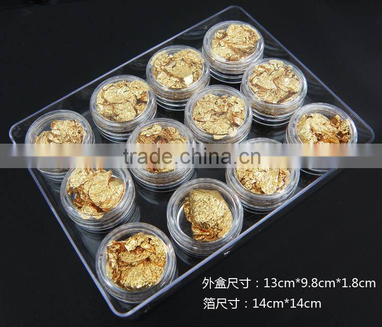 colorful foilGold Silver Foil for nail art 12 boxes