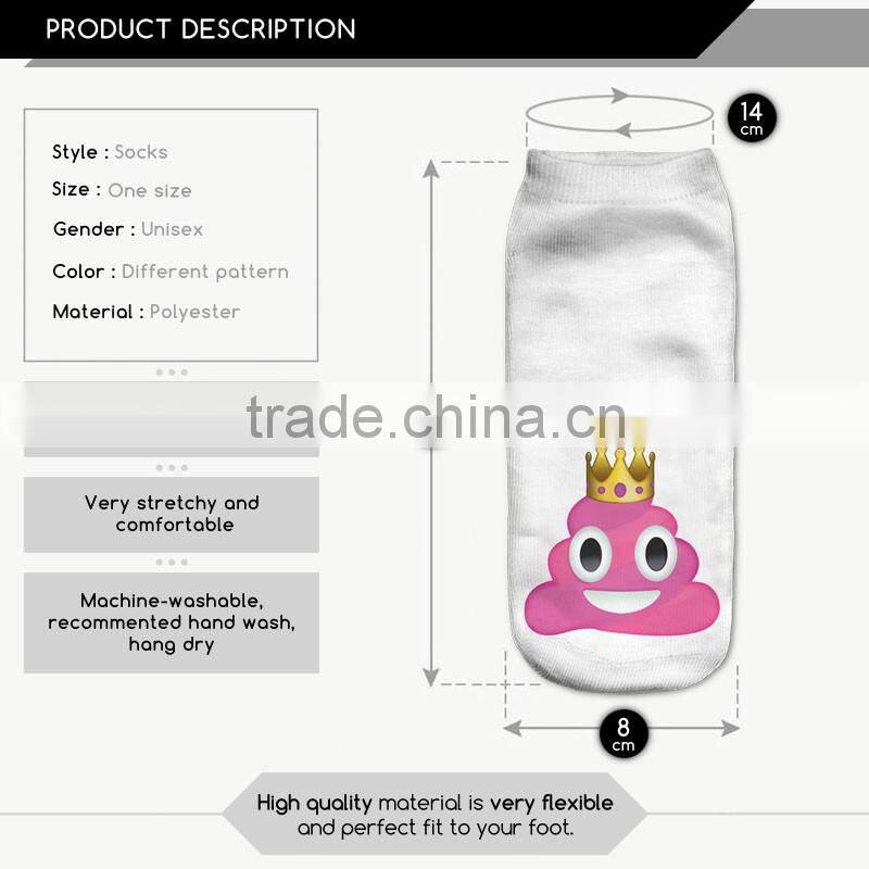 high quality 3d digital full print colorful cartoon cute boy tube socks