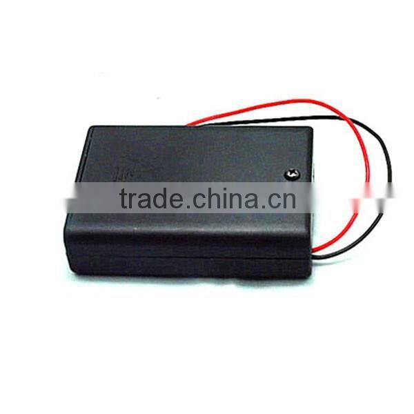 ON/OFF Switch Black 3 x 1.5V AA Batteries Holder Case Storage Box with lead wire