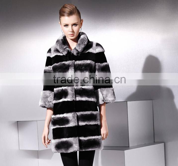 rex14015 2014 winter rex rabbit chinchilla color fur coat