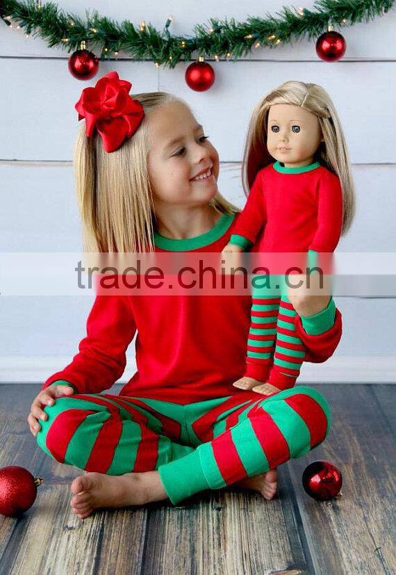 organic cotton baby striped Christmas pajamas for family matching