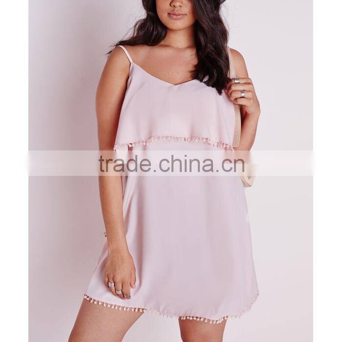Plus size frill detail strappy dress