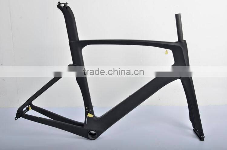 Matt finish UD weave carbon fiber TT road bike frame