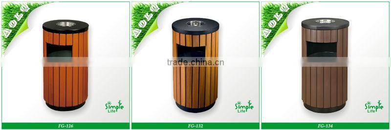 Recycling Round Synthetic Wood Litter Receptacle