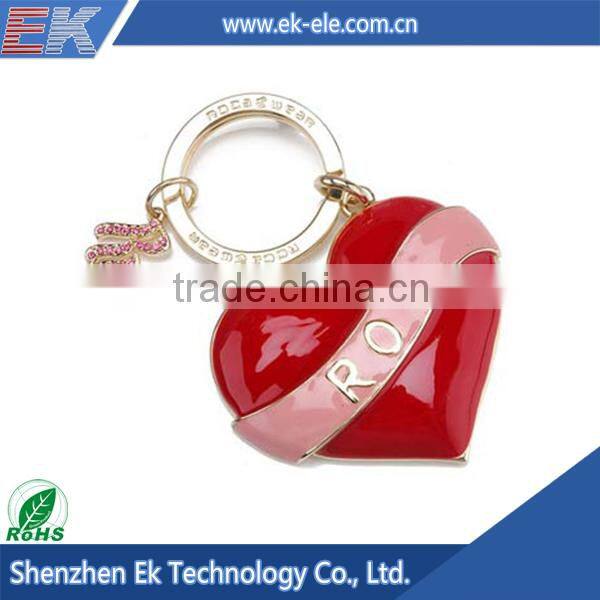 Wholesale products custom lovely heart shape metal keychain