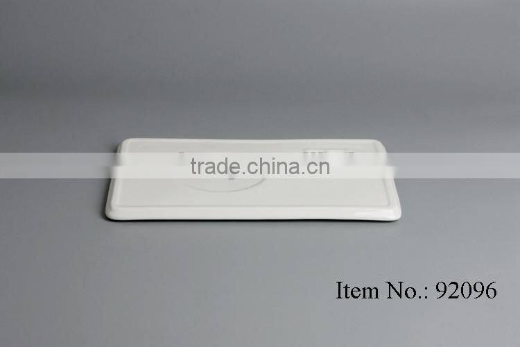 14'' white fine China rectangular ceramic big tray