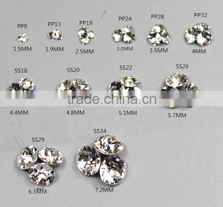 White Clear 1440pieces/bag Sharp Bottom Non Hotfix Glue on Rhinestones Shining Nail Art Crystal