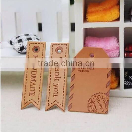 Creative customized black Leather Label for fashion lady garments