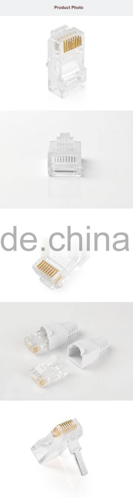 High Quality Cat5e Cat6 Cat7 RJ45 Connector For Stranded Solid Network Cable 8P8C Gold Plated RJ45