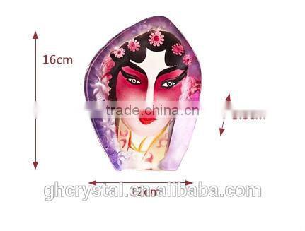 China's Peking Opera mask crystal ice engraving
