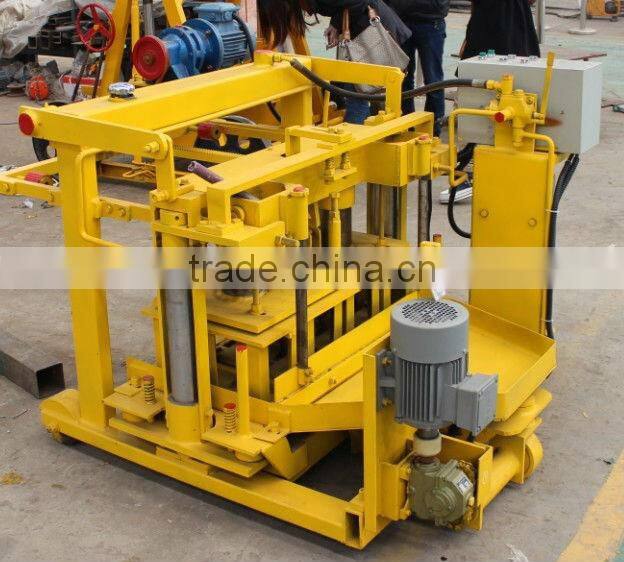 Nigeria QT40-3A price mobile type hollow block making machine/ concrete hollow brick making machine for sale