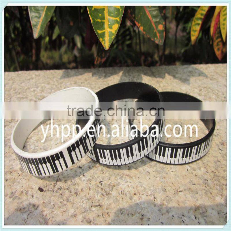 Custom Piano Keys Bracelet Rubber silicone Music Keyboard Wristband Pianist Player