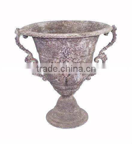 8009498MC Metal garden planter vintage small flower vase