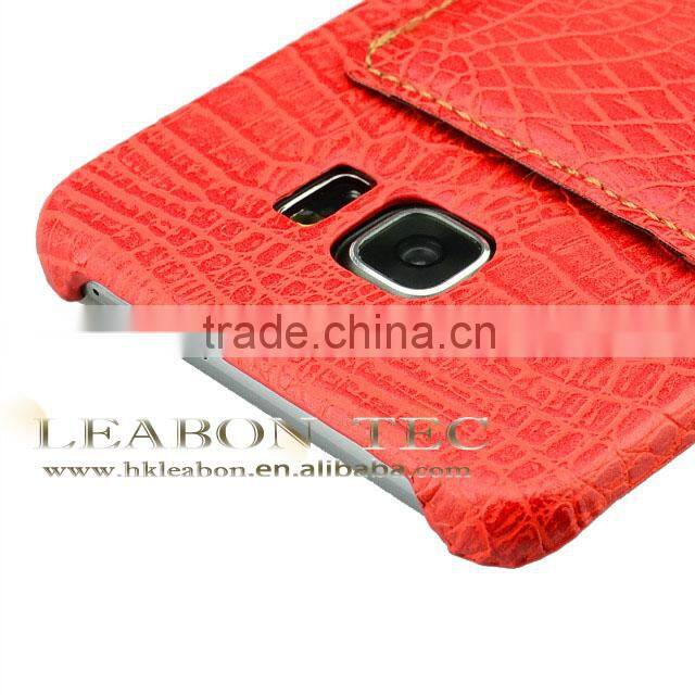china wholesale for samsung galaxy s6 edge case, back leather cell phone case