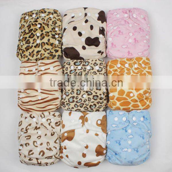 ALVA Cute Reusable Baby Cloth Diaper with Hook and Loop Fastener