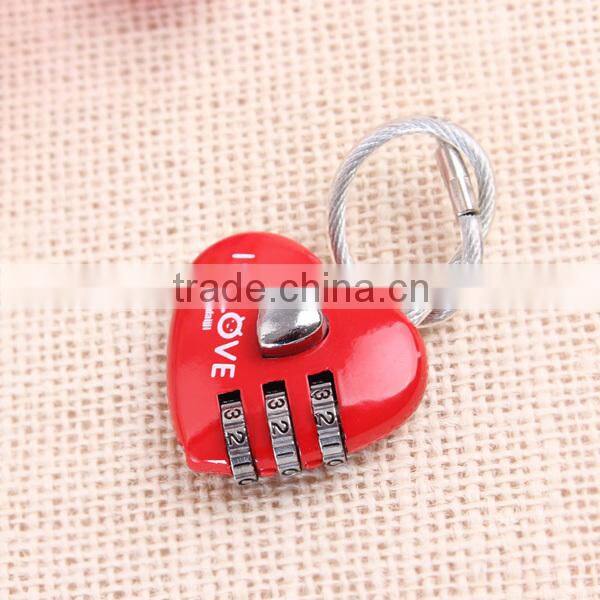 CH-28A Direct manufacturer wholesale love heart shaped luggage lock