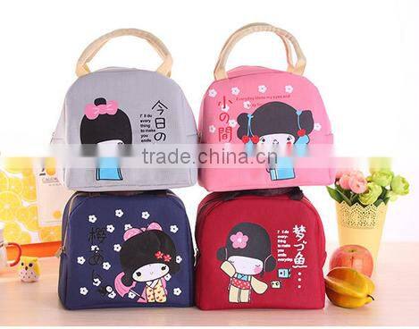 2016 lovely Japanese girl insulated lunch cooler bag