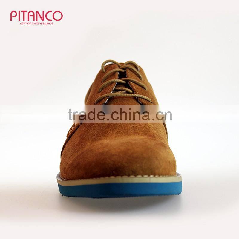 Young men style swede leather lace-up casual shoes