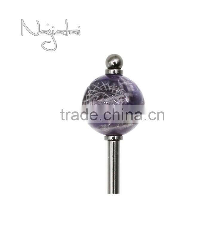 For Wholesale Magic Kimono Natural Stone Sculpture Japanese Metal Hair Stick