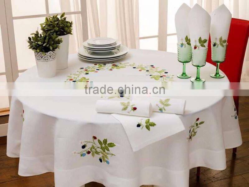 hand embroidery table cloth ,table linen