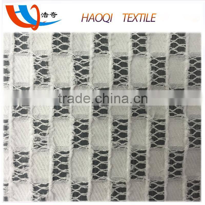 gird jacquard pattern 30% nylon and 70% cotton yarn fabric for girls dress