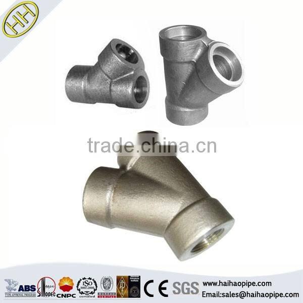 ASME B16.11 NPT threaded reducing 45 degree lateral tee pipe fitting