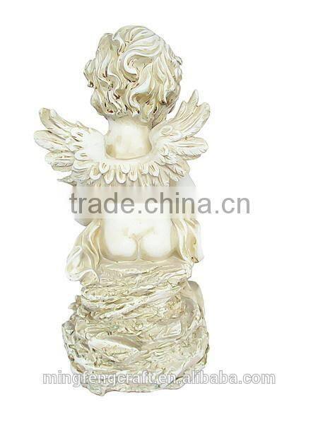 Polyresin Garden angel statues bird feeder